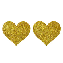 Load image into Gallery viewer, Glitter Heart Pasties Green or Gold
