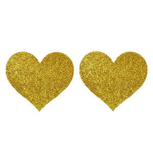 Glitter Heart Pasties Green or Gold