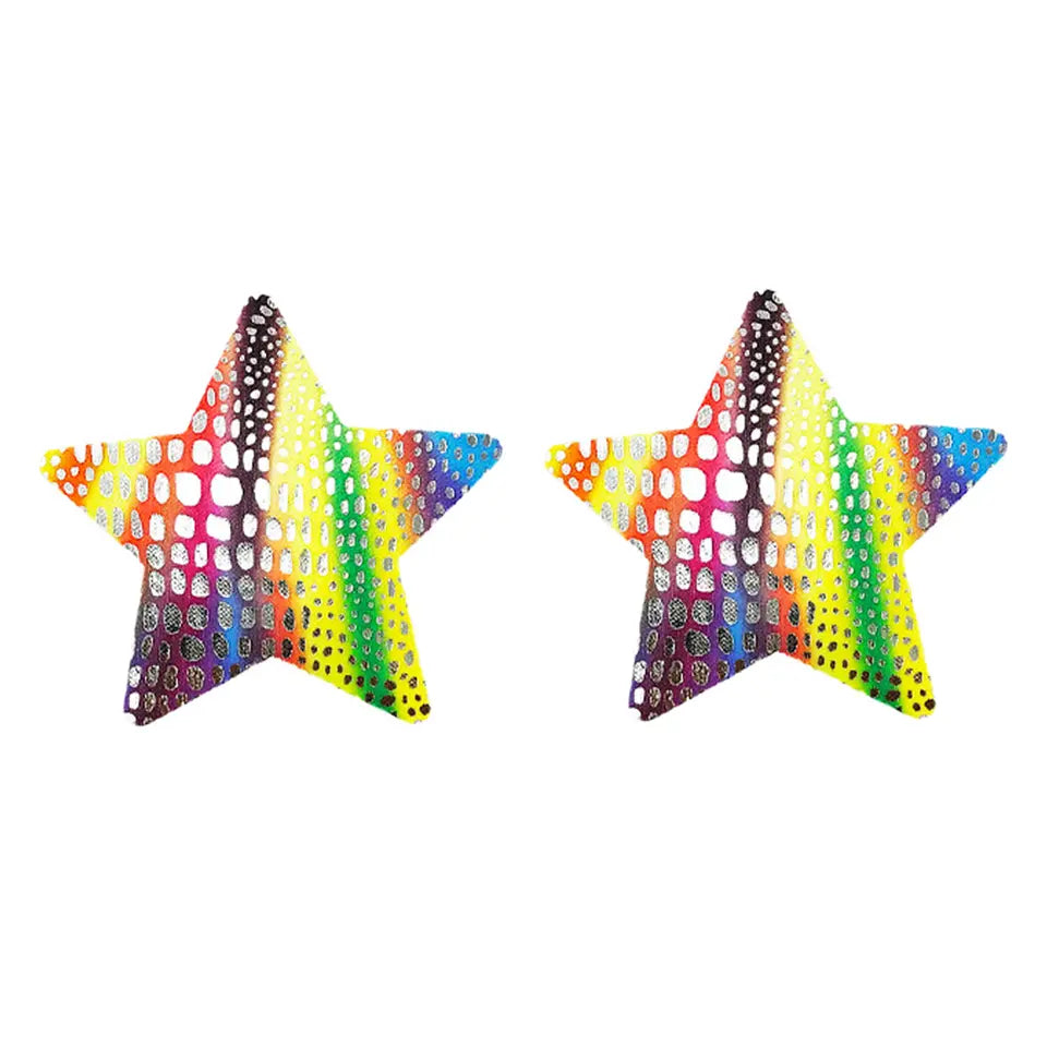 Laser Rainbow Star Pasties