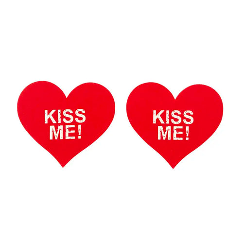 Kiss Me Pasties-Red Heart or Black Cross