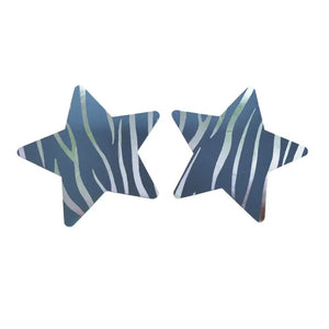 Silver Holographic Tiger Stripe Pasties 2 Color, Hearts, Stars and Crosses