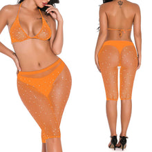 Load image into Gallery viewer, Crystal Rhinestone Fishnet Top and Shorts Set