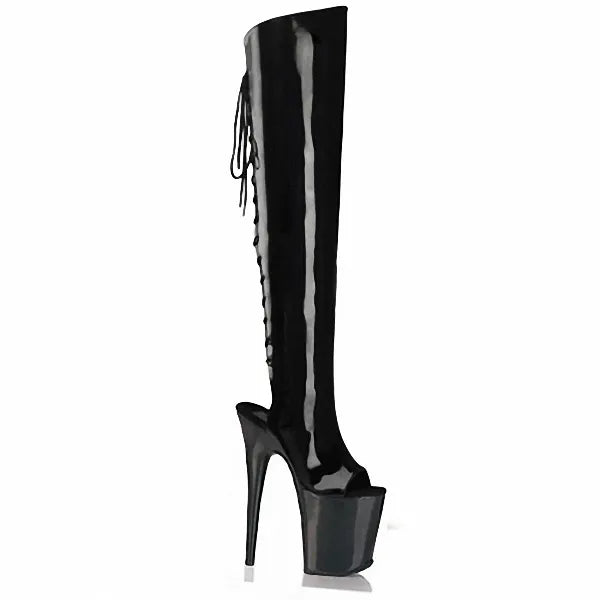 Patent Leather Thigh High Boots 8