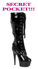 Load image into Gallery viewer, SALE!!!   SIZE 8 ONLY!!!  609-Pocky 6&quot; Lace Up Platform Boot With Inner Pocket SAVE $25