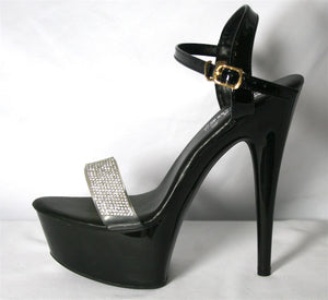 Size 11 ONLY!!!   Rhinestone 6" Heel 1 3/4" Platform Sandal  Save $30!!!