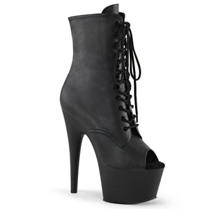 Pleaser Adore-1021 Open Toe Lace Up Ankle Boot 7" Heel Matte or Shiny